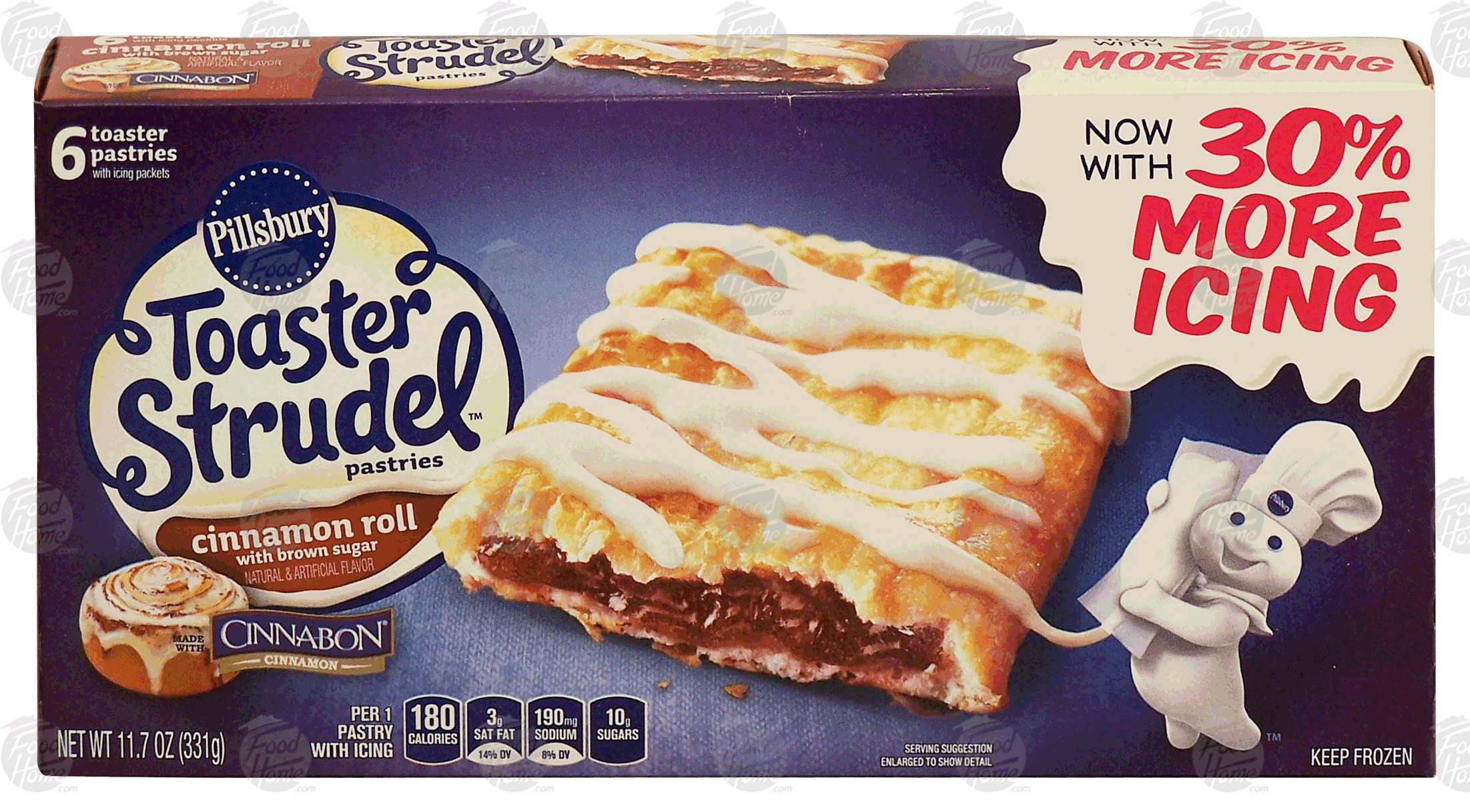 Pillsbury Toaster Strudel cinnamon roll with brown sugar filled toaster pastries with icing, 6-count Full-Size Picture